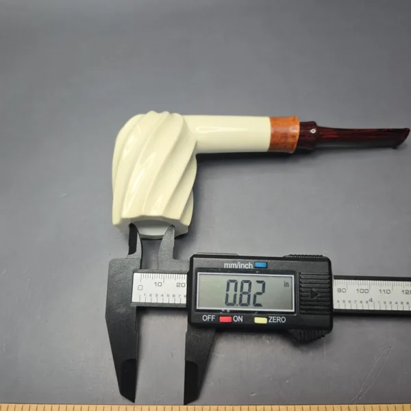 MBSD Meerschaum Premier by Bay Pipes Spiral Lovat w/ Case & Tamper Block Meerschaum Pipe, New - Image 12