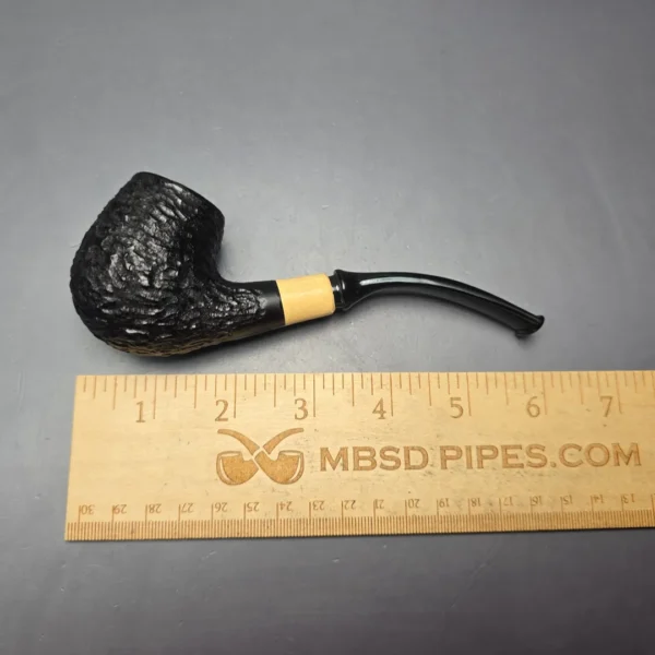 MBSD Briars by Piero Vitale Black Rusticated Brandy w/ Boxwood, Briar Pipe, New - Image 12