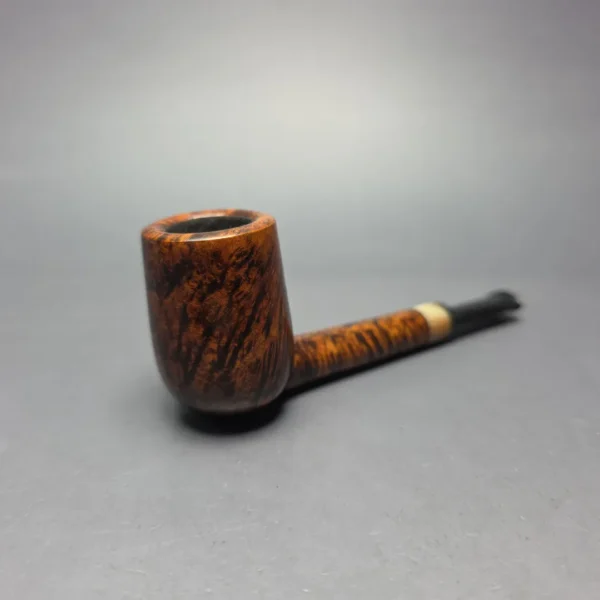 Brentegani Smooth Contrast Nosewarmer Lovat w/ Horn Handmade Briar Pipe, New - Image 11