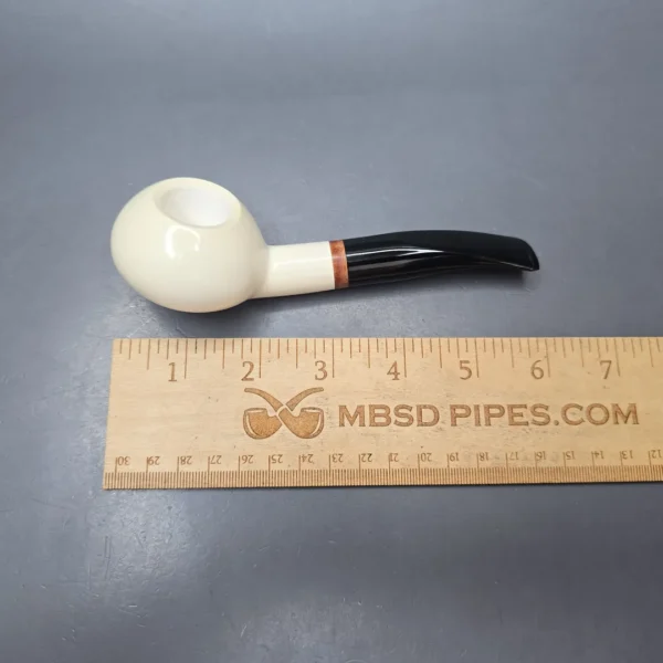 MBSD Meerschaum Deluxe Smooth Author Block Meerschaum Pipe, Briar-Mortise, New - Image 12