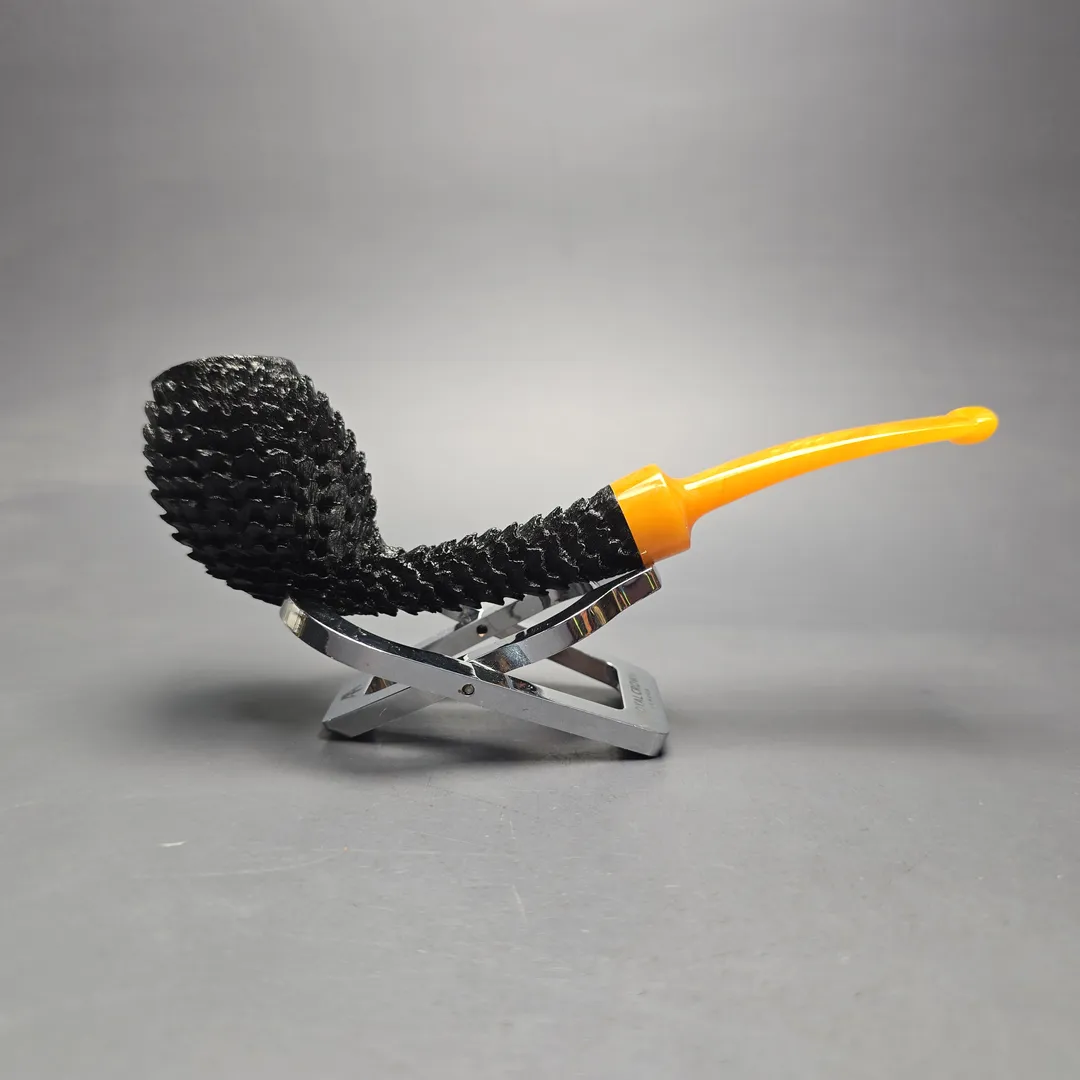 Eclesias Pipes "Dragon Scale" Sandblasted Egg Handmade Briar Pipe, New - Image 2