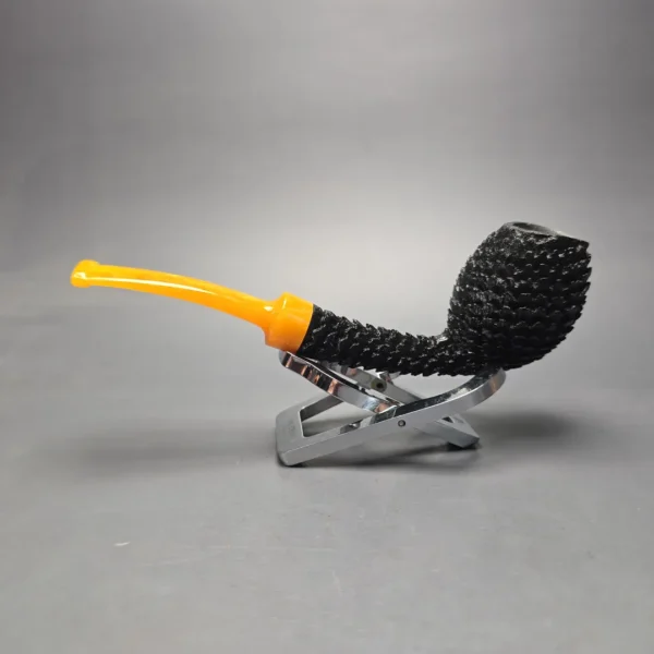 Eclesias Pipes "Dragon Scale" Sandblasted Egg Handmade Briar Pipe, New - Image 4