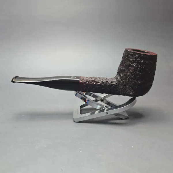 James Upshall Bark Group 6 Partially Rusticated Panel Shank Billiard Estate Briar Pipe, Unsmoked - Image 4