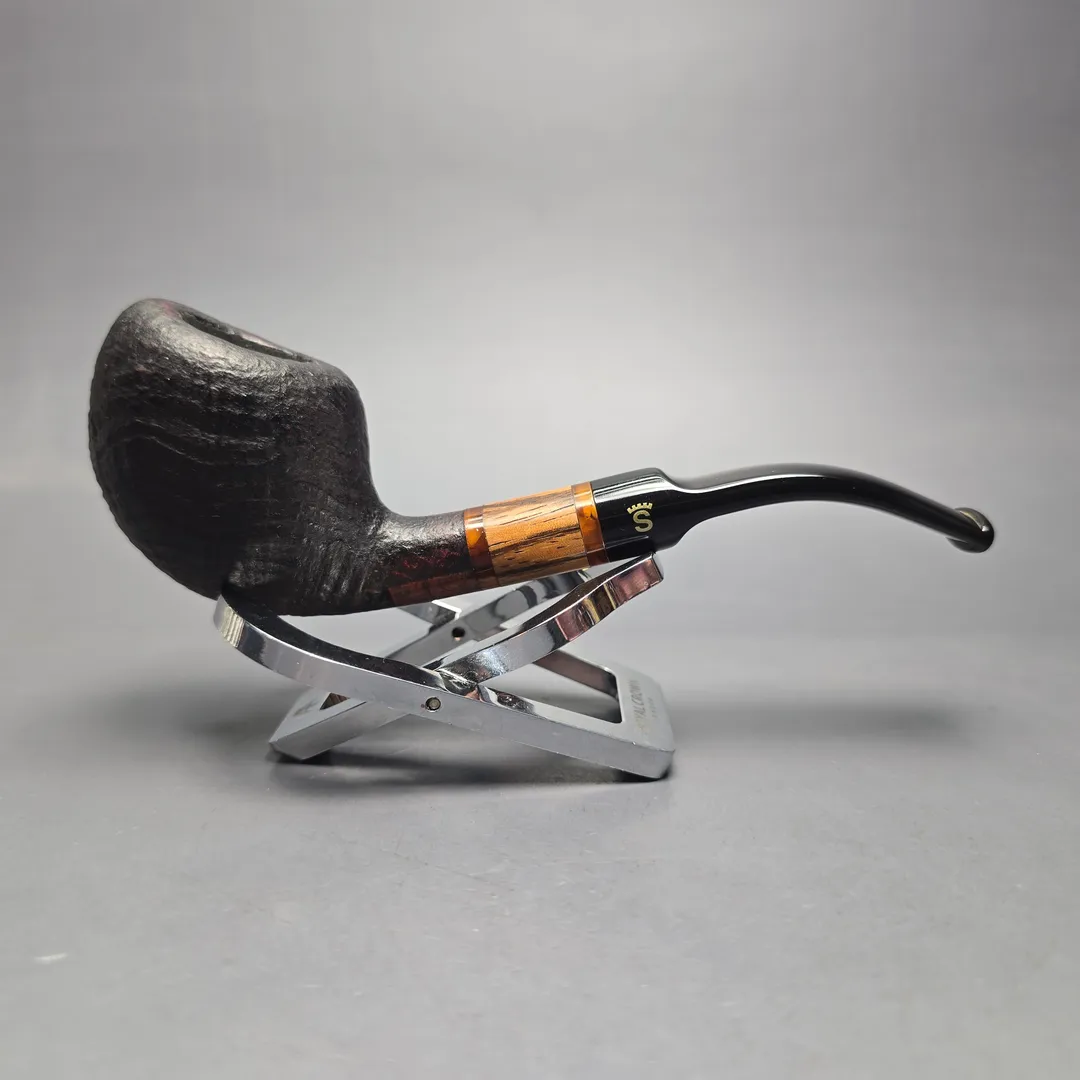 Stanwell (1990s-2009) Zebrano 25 Sandblasted Scoop w/ Zebrawood Estate Briar Pipe, Unsmoked - Image 2