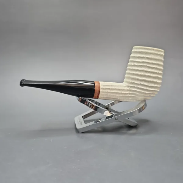 MBSD Meerschaum Deluxe Rusticated Billiard Block Meerschaum Pipe, Briar-Mortise, New - Image 5