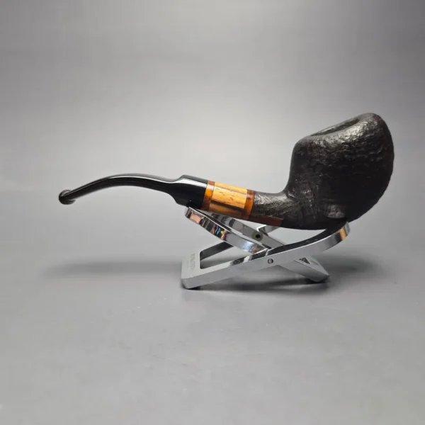 Stanwell (1990s-2009) Zebrano 25 Sandblasted Scoop w/ Zebrawood Estate Briar Pipe, Unsmoked - Image 4