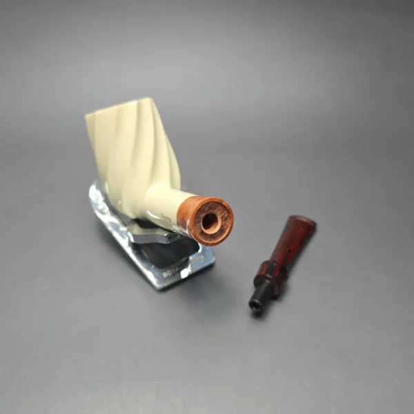 MBSD Meerschaum Premier by Bay Pipes Spiral Lovat w/ Case & Tamper Block Meerschaum Pipe, New - Image 13