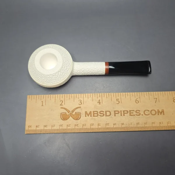 MBSD Meerschaum Deluxe Squat Rhodesian Block Meerschaum Pipe, Briar-Mortise, New - Image 12