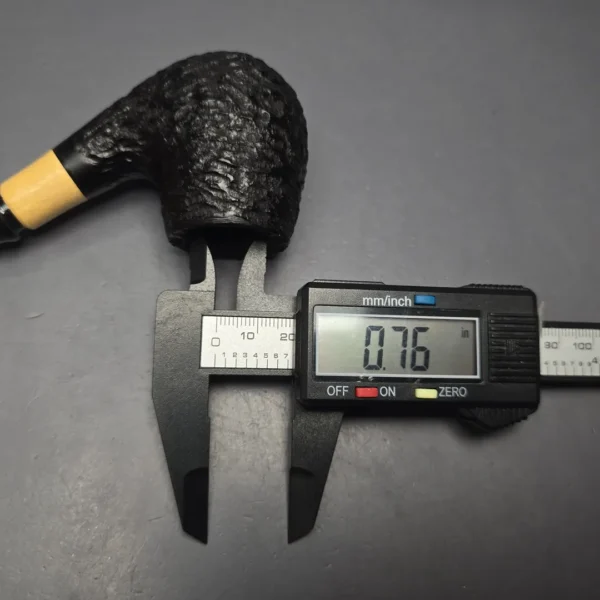 MBSD Briars by Piero Vitale Black Rusticated Brandy w/ Boxwood, Briar Pipe, New - Image 13