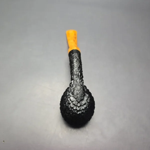 Eclesias Pipes "Dragon Scale" Sandblasted Egg Handmade Briar Pipe, New - Image 9
