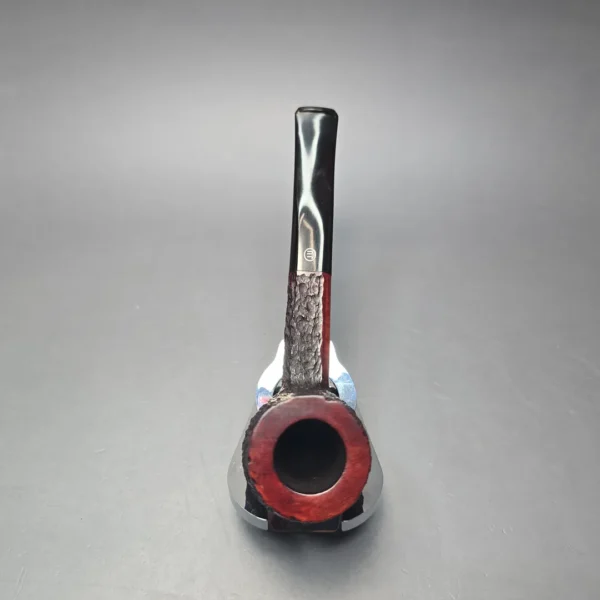 James Upshall Bark Group 6 Partially Rusticated Panel Shank Billiard Estate Briar Pipe, Unsmoked - Image 6