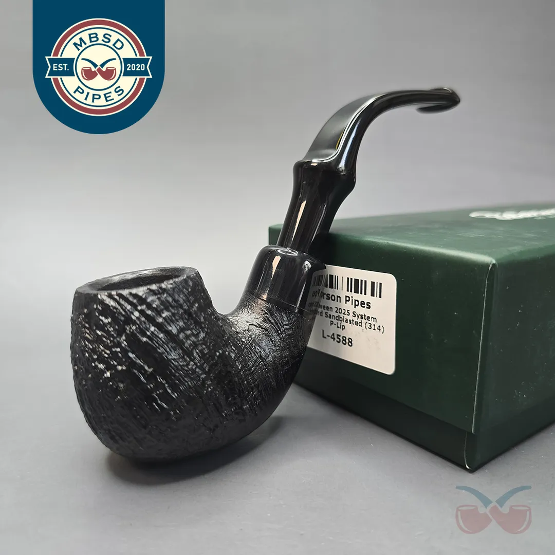Peterson 2025 Halloween Pipe 314 Sandblasted Bent Billiard Briar Pipe, New