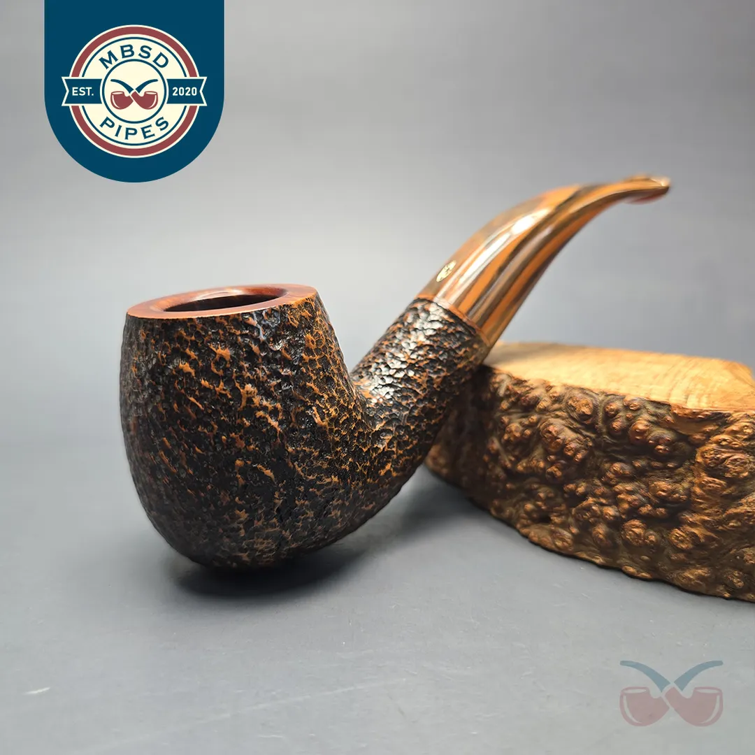 Savinelli Ol' Times Classic Rusticated Bent Billiard (6mm) (Estate)
