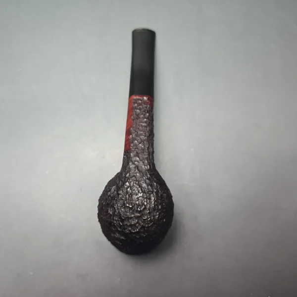 James Upshall Bark Group 6 Partially Rusticated Panel Shank Billiard Estate Briar Pipe, Unsmoked - Image 9