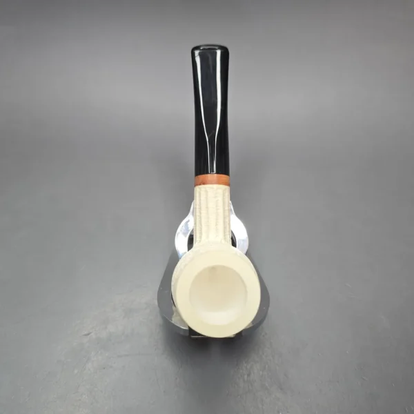 MBSD Meerschaum Deluxe Rusticated Billiard Block Meerschaum Pipe, Briar-Mortise, New - Image 10