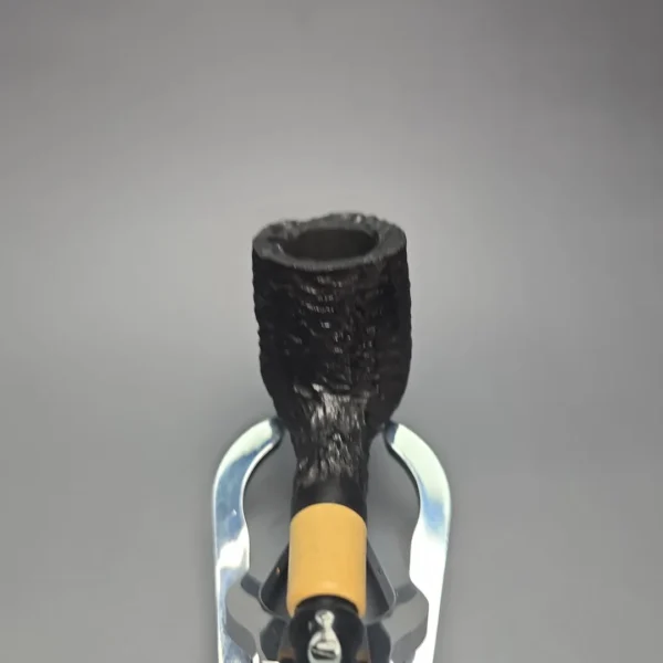 MBSD Briars by Piero Vitale Black Rusticated Billiard w/ Boxwood, Briar Pipe, New - Image 6