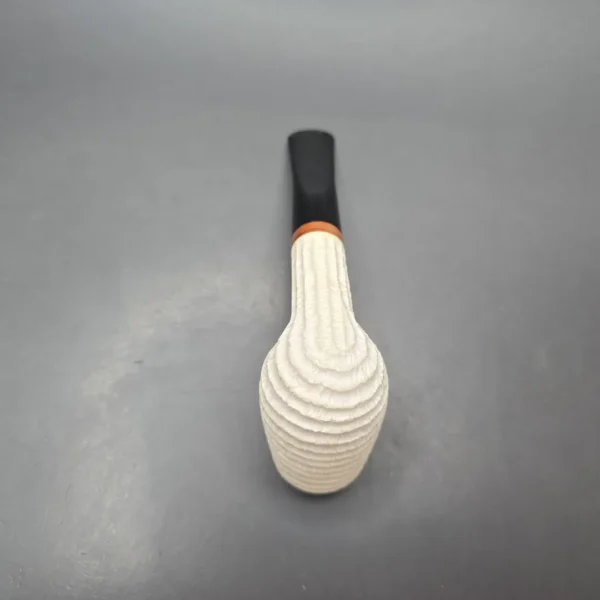 MBSD Meerschaum Deluxe Rusticated Billiard Block Meerschaum Pipe, Briar-Mortise, New - Image 11