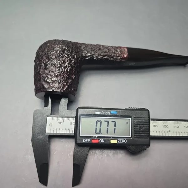 James Upshall Bark Group 6 Partially Rusticated Panel Shank Billiard Estate Briar Pipe, Unsmoked - Image 12