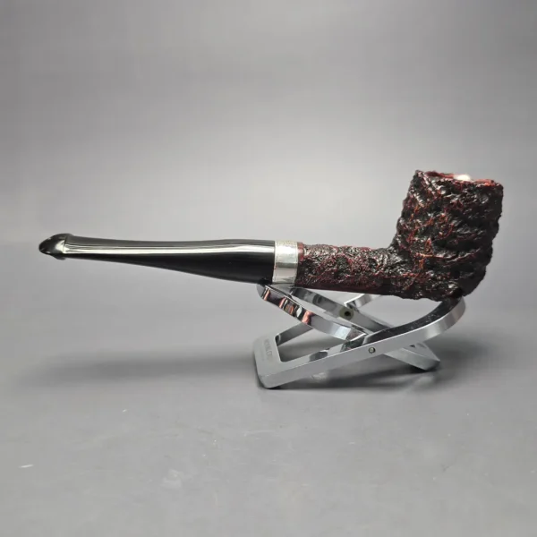 Peterson Cobble 15 Rusticated & Sandblasted Billiard w/ Silver Briar Pipe, New - Image 4