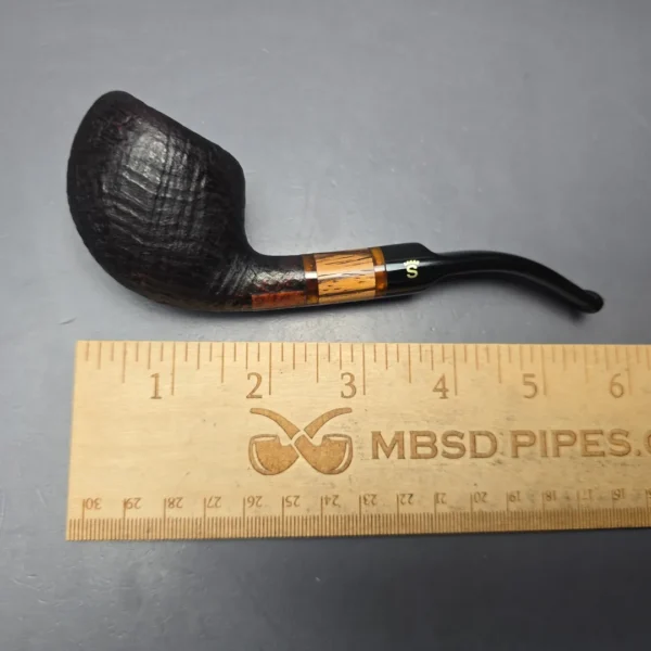 Stanwell (1990s-2009) Zebrano 25 Sandblasted Scoop w/ Zebrawood Estate Briar Pipe, Unsmoked - Image 12