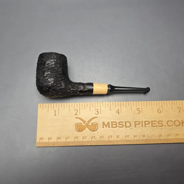 MBSD Briars by Piero Vitale Black Rusticated Billiard w/ Boxwood, Briar Pipe, New - Image 12