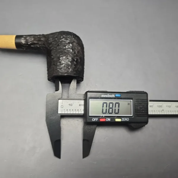 MBSD Briars by Piero Vitale Black Rusticated Billiard w/ Boxwood, Briar Pipe, New - Image 13