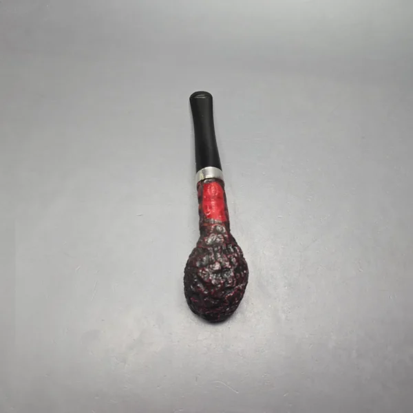 Peterson Cobble 15 Rusticated & Sandblasted Billiard w/ Silver Briar Pipe, New - Image 10
