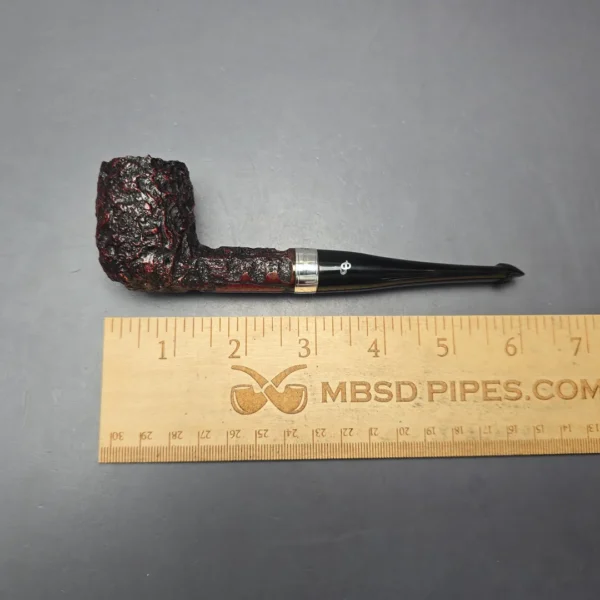 Peterson Cobble 15 Rusticated & Sandblasted Billiard w/ Silver Briar Pipe, New - Image 12