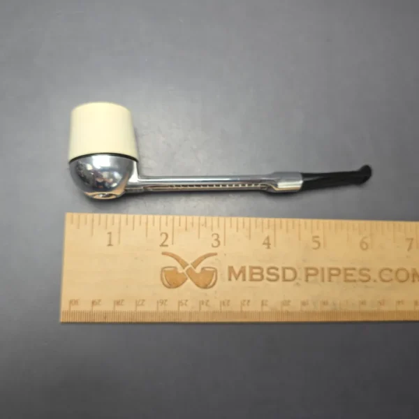 Falcon Chrome Dental w/ MBSD Meerschaum Brandy Block Meerschaum Bowl Pipe, New - Image 10