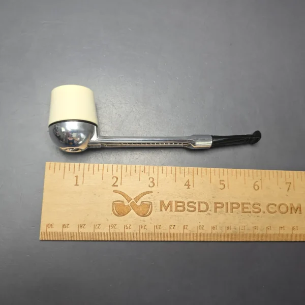 Falcon Chrome Dental w/ MBSD Meerschaum Brandy Block Meerschaum Bowl Pipe, New - Image 11