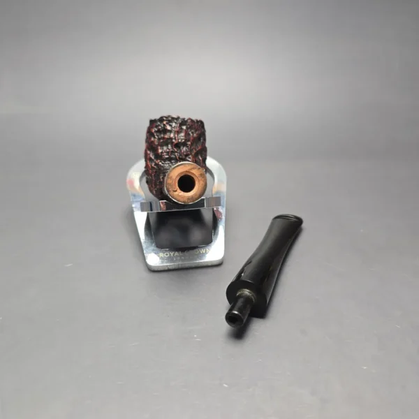 Peterson Cobble 15 Rusticated & Sandblasted Billiard w/ Silver Briar Pipe, New - Image 14