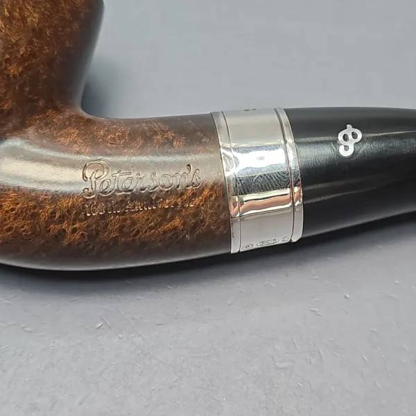 Peterson 160th Anniversary Pat. B Dark Smooth Bent Billiard Briar Pipe, New - Image 11