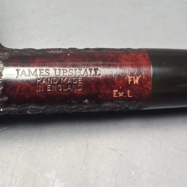 James Upshall Bark EXL Partially Rusticated Billiard Estate Briar Pipe, Unsmoked - Image 11