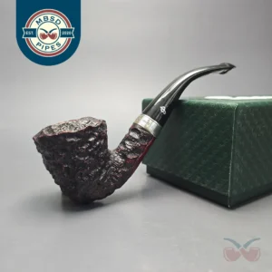 Peterson Cobble B10 Rusticated & Sandblasted Calabash w/ Silver Briar Pipe, New