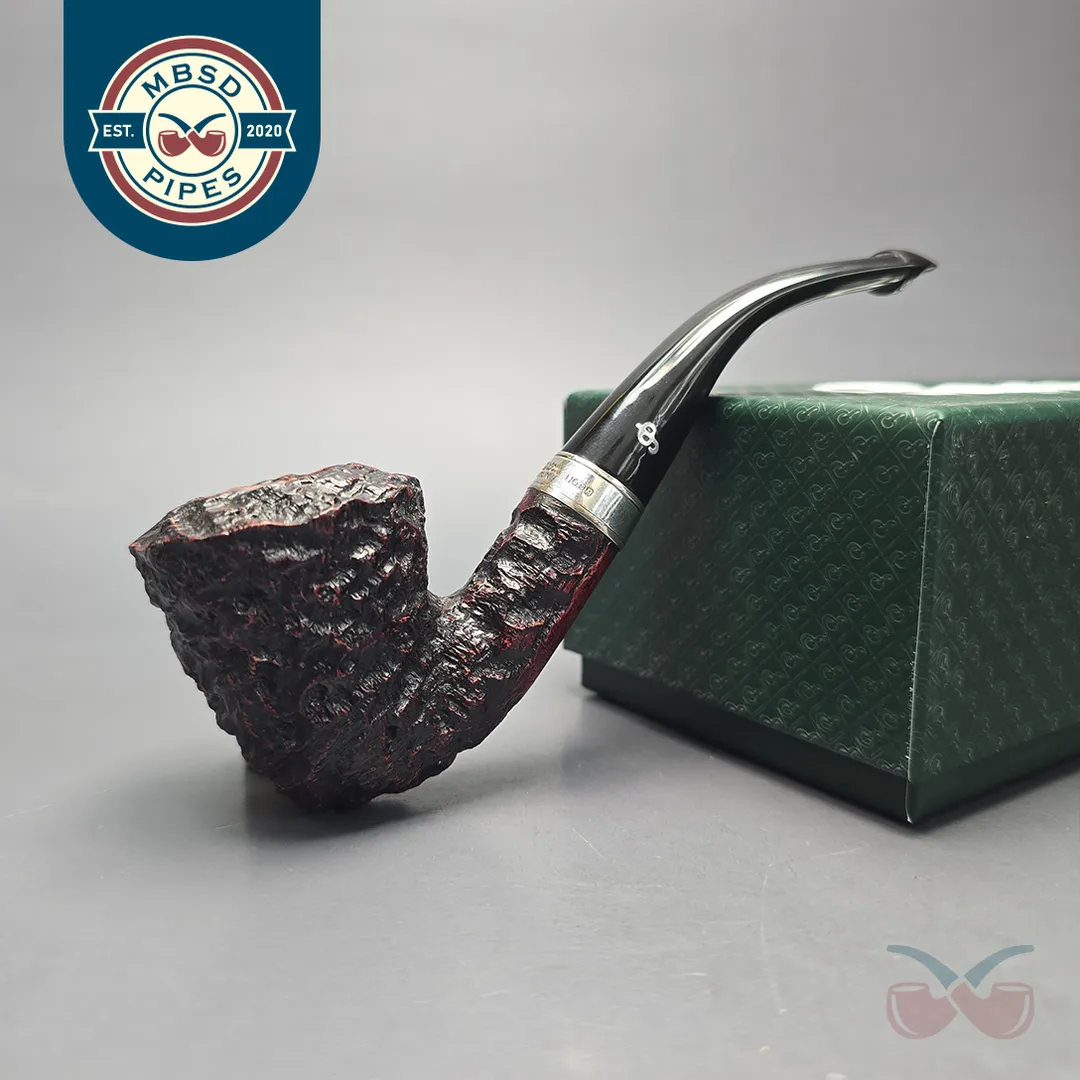 Peterson Cobble B10 Rusticated & Sandblasted Calabash w/ Silver Briar Pipe, New