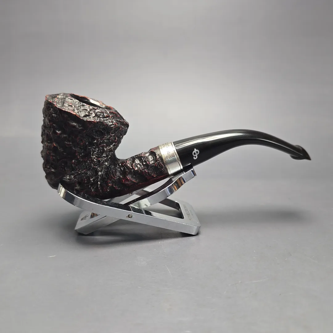 Peterson Cobble B10 Rusticated & Sandblasted Calabash w/ Silver Briar Pipe, New - Image 2