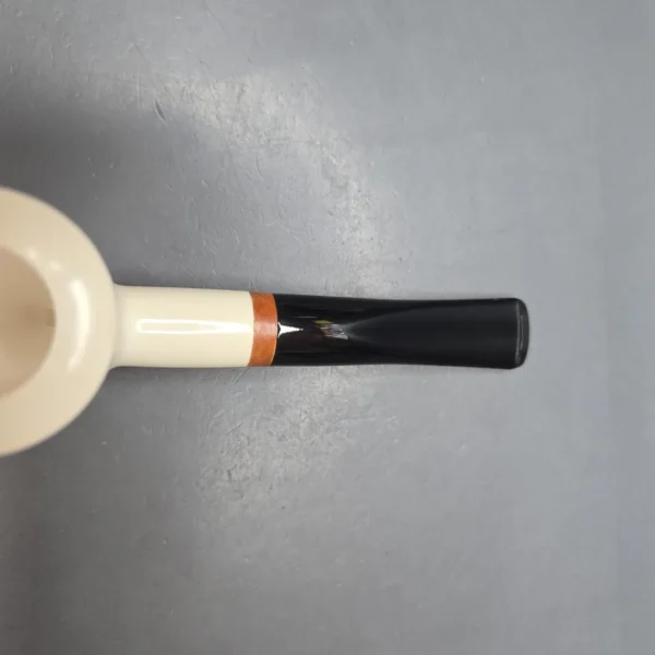 MBSD Meerschaum Deluxe Smooth Poker Block Meerschaum Pipe, Briar-Mortise, New - Image 8