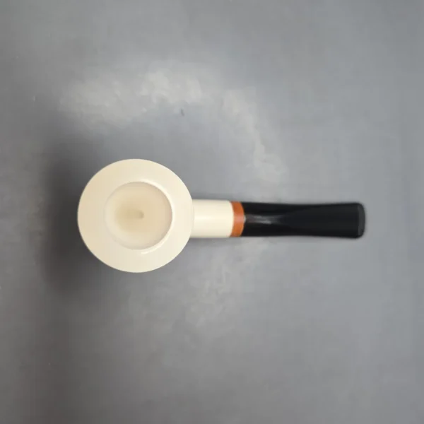 MBSD Meerschaum Deluxe Smooth Poker Block Meerschaum Pipe, Briar-Mortise, New - Image 9