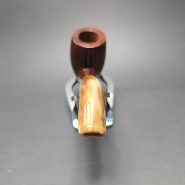 Genod Smooth Bent Billiard w/ Horn Estate Briar Pipe, Unsmoked - Image 6
