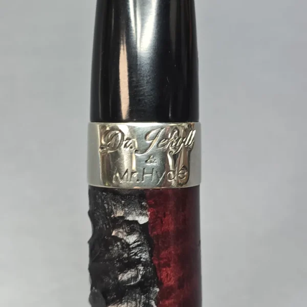 Peterson Jekyll & Hyde 106 Partially Rusticated Billiard Briar Pipe, New - Image 12