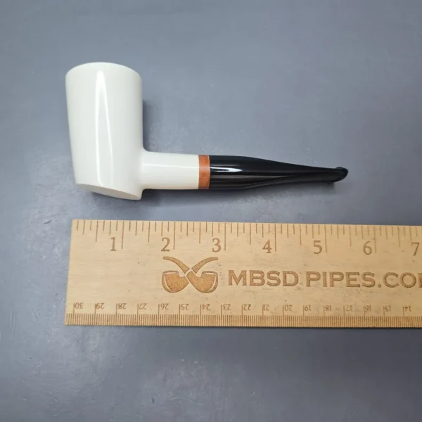 MBSD Meerschaum Deluxe Smooth Poker Block Meerschaum Pipe, Briar-Mortise, New - Image 11