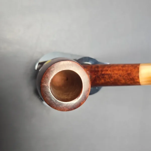 Genod Smooth Bent Billiard w/ Horn Estate Briar Pipe, Unsmoked - Image 7