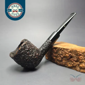 Castello (c.1950s-60s) Sea Rock Briar SC 15F Rusticated Pot w/ Lucite Mount Estate Briar Pipe, Italian Estates