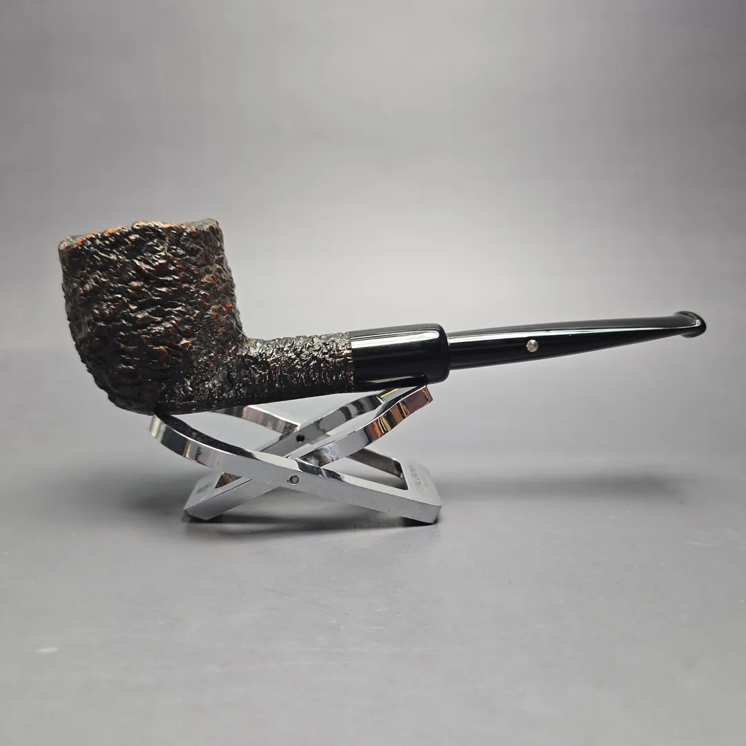 Castello (c.1950s-60s) Sea Rock Briar SC 15F Rusticated Pot w/ Lucite Mount Estate Briar Pipe, Italian Estates - Image 2