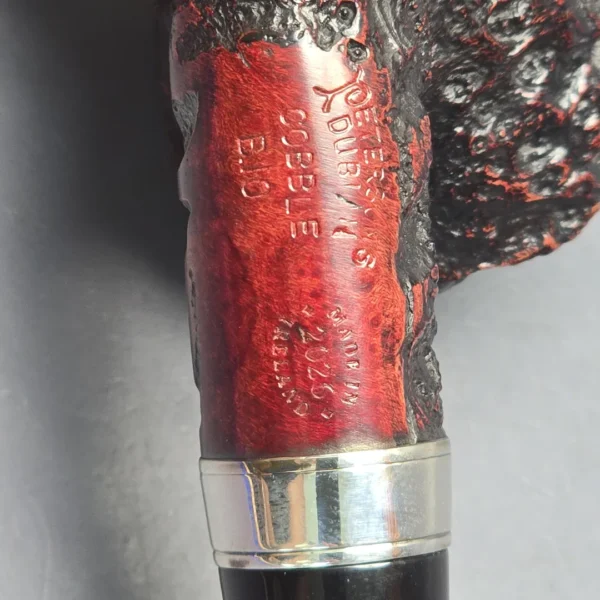 Peterson Cobble B10 Rusticated & Sandblasted Calabash w/ Silver Briar Pipe, New - Image 11