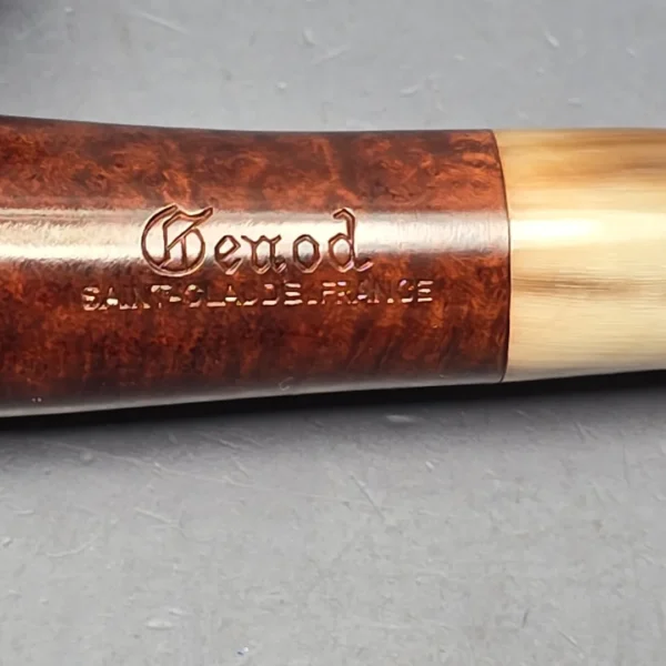 Genod Smooth Bent Billiard w/ Horn Estate Briar Pipe, Unsmoked - Image 10