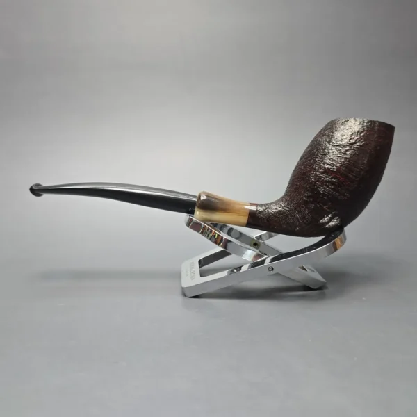 MBSD Briars Modern Masters 3 Sandblasted Tulip w/ Faux Horn Handmade Briar Pipe, New - Image 4
