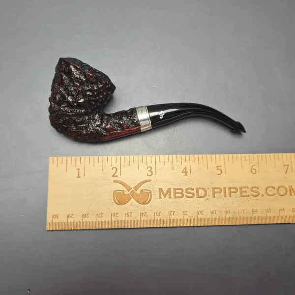 Peterson Cobble B10 Rusticated & Sandblasted Calabash w/ Silver Briar Pipe, New - Image 12