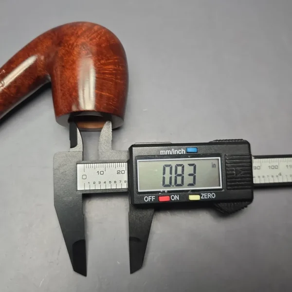 Genod Smooth Bent Billiard w/ Horn Estate Briar Pipe, Unsmoked - Image 11