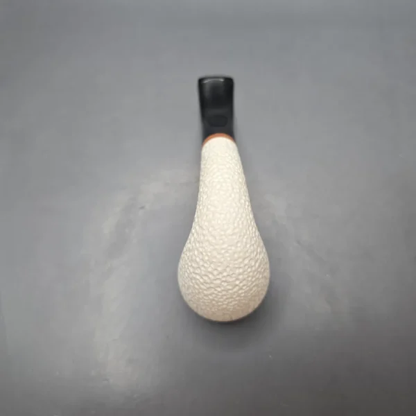 MBSD Meerschaum Deluxe Partially Rusticated Calabash Calabash Block Meerschaum Pipe, Briar-Mortise, New - Image 11
